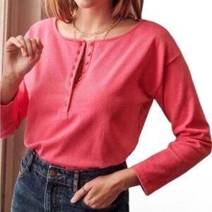 Sezane Gatsby Long-Sleeve Shirt in Bubblegum Pink - Size XL, Never Worn